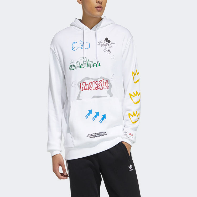 adidas originals Fangtastic Series Disney Mickey Printing Pullover White H09182