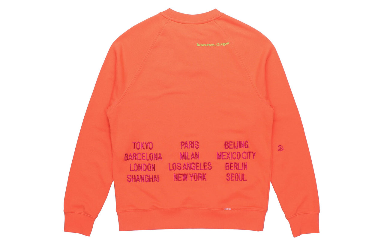 Nike As M Nsw Ft Crw Wtour Embroidered Pattern Round Neck Long Sleeves Orange DD0883-842
