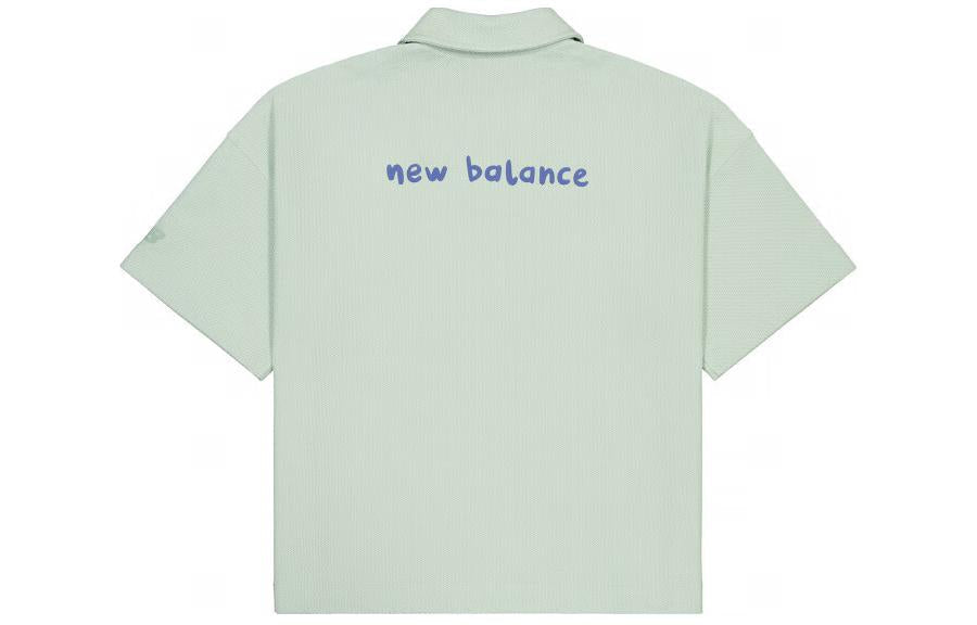 (WMNS) New Balance Potted Plant Graphic Polo Shirt 'Light Blue' NFE26112-MT