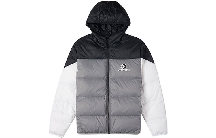 Converse Classic Casual Warm Hooded Down Jacket 'Grey' 10023695-A02