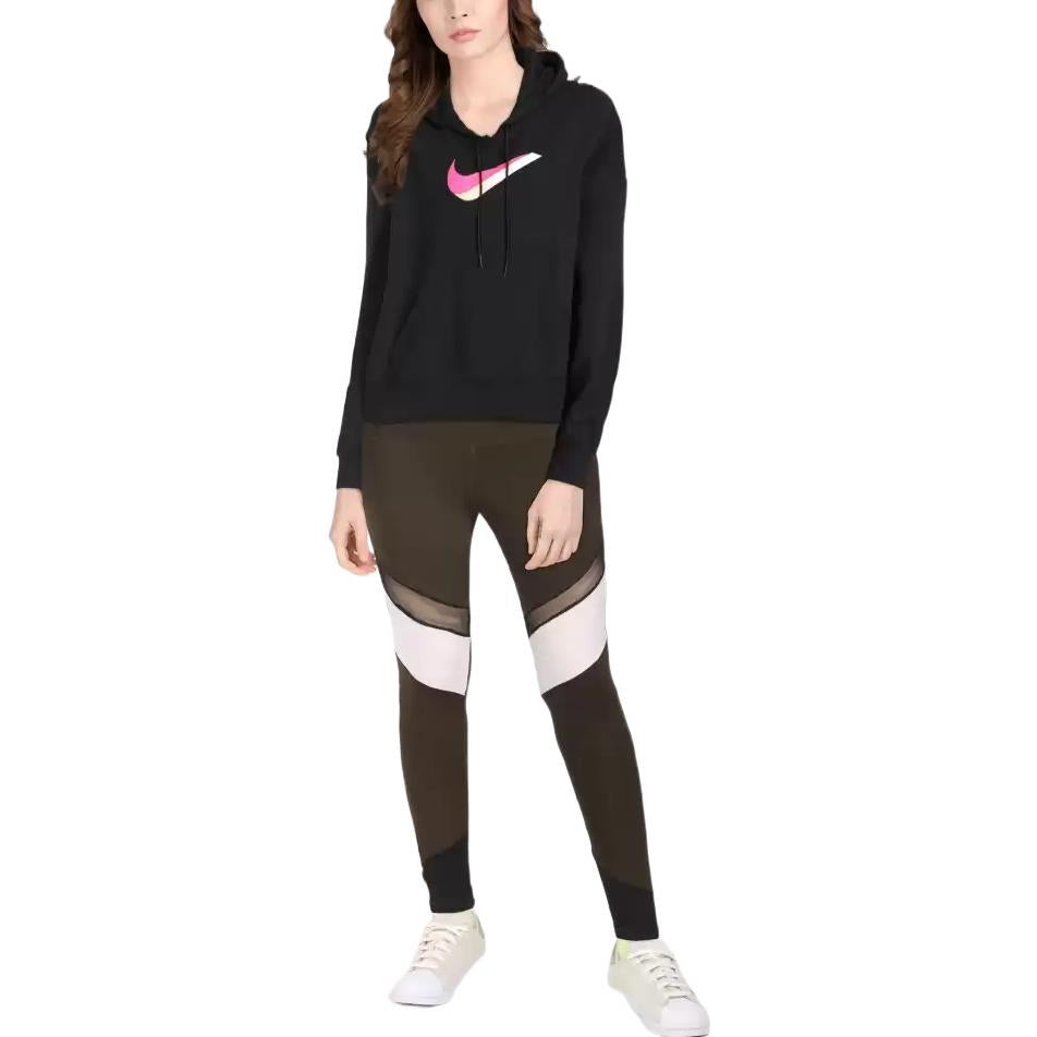 (WMNS) Nike Sportswear Icon Clash Fleece Hoodie 'Black Pink' DJ1075-010