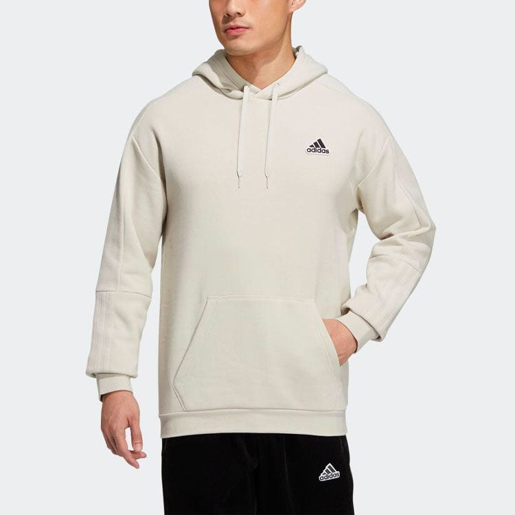 Men's adidas Logo Stay Warm Fleece Lined Sports Pullover Beige HG1841