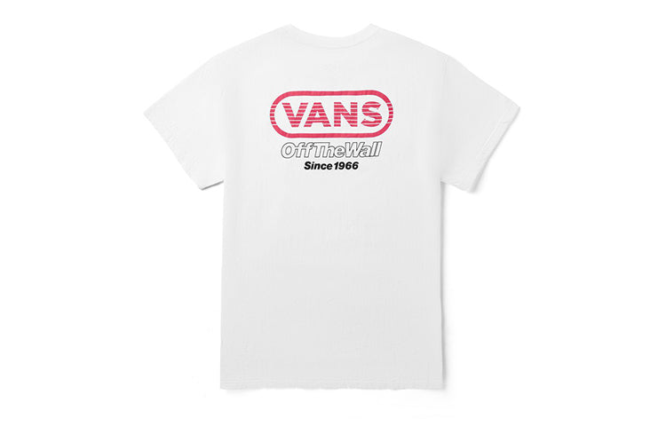 (WMNS) Vans Athleisure Casual Sports Printing Short Sleeve White VN0A4BRNWHT