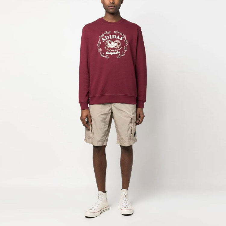 adidas Graphics Archive Crew Sweatshirt 'Burgundy' IC5770