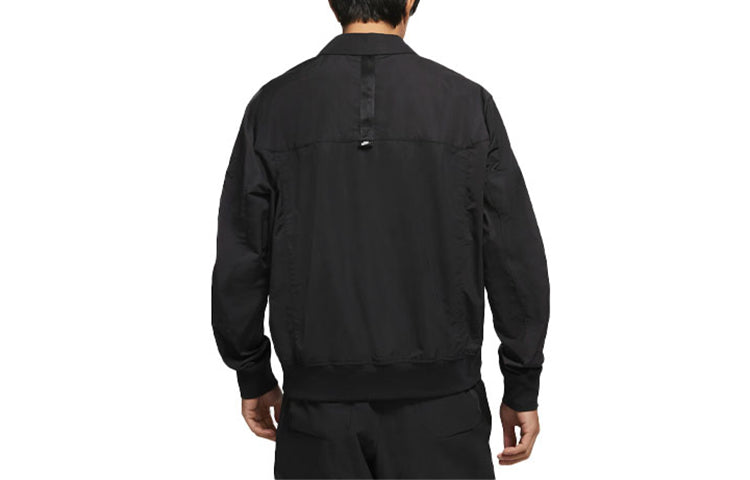Nike Sportswear Woven lapel Solid Color Sports Jacket Black CZ9895-010