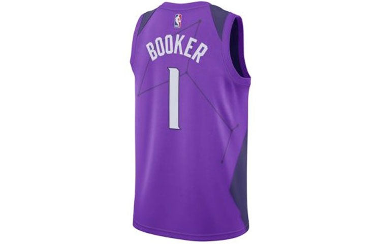 Nike NBA City Version Phoenix Suns Devin Booker 1 Retro Basketball Jersey Vest Purple 912143-566