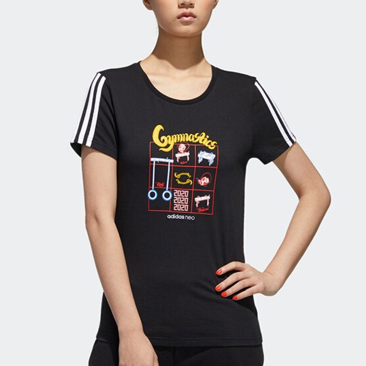 (WMNS) adidas neo Graphic T-shirt 'Black' GK1567