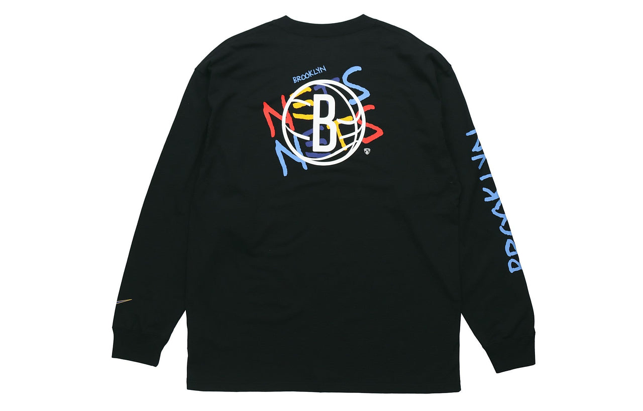 Nike Brooklyn Nets Courtside City Edition Sports Crew Neck Long-sleeve Sweater Men's Black CT9398-010