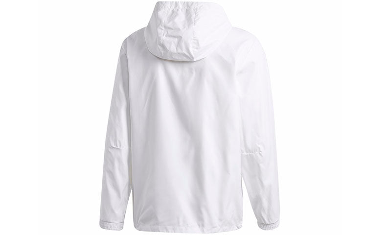 adidas Real Windbreakr Silk Screen Real Madrid Soccer/Football Sports Jacket White GE1996