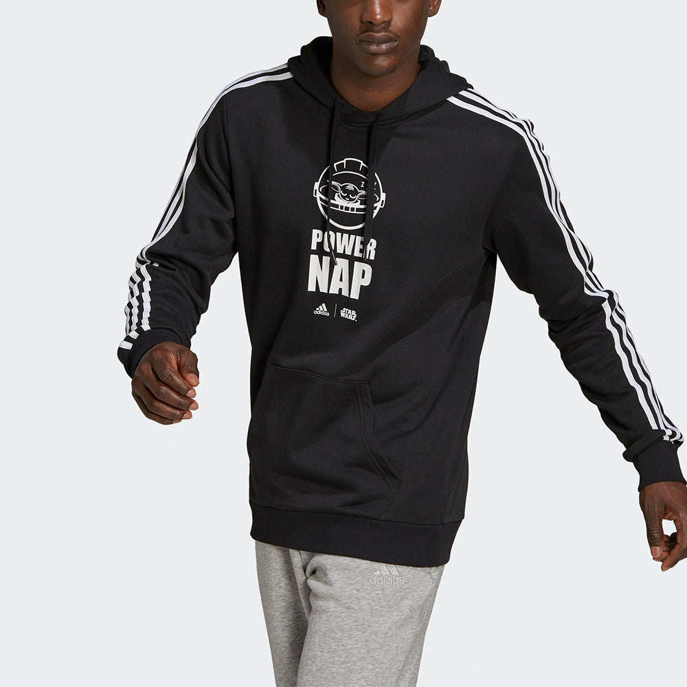 Men's adidas x Star War Crossover Str Wrs Hdy Printing Sports Pullover Black GS6321