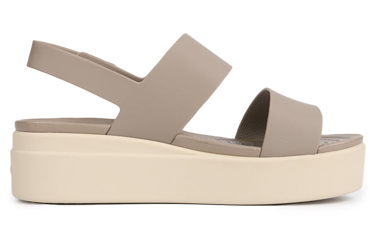 (WMNS) Crocs Brooklyn Thick Sole Sandals Gray 206453-15W
