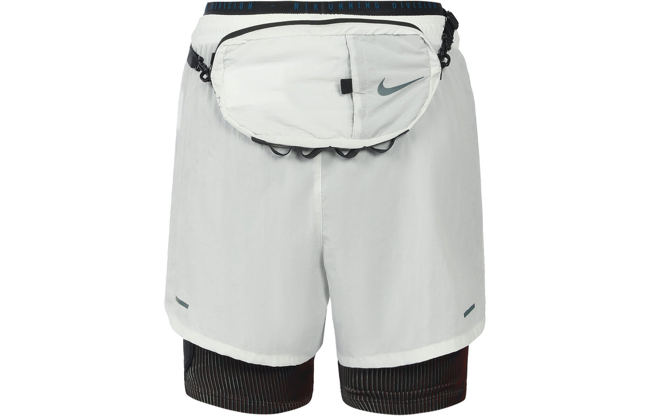 Nike RUN DIVISION 3-IN-1 Running Shorts White Gold Color Whitegold CU5557-043