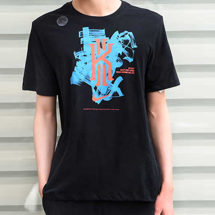 Nike DRI-FIT Kyrie Kyrie Irving Basketball Short Sleeve 'Black Blue' BQ3604-011