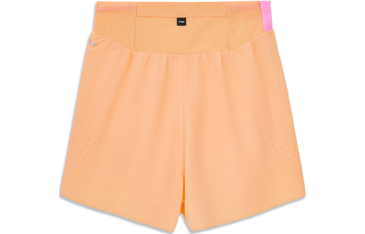 (WMNS) Li-Ning Graphic Running Shorts 'Light Orange' AKSU004-3