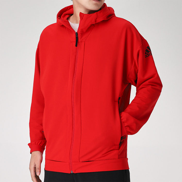 adidas Sports hooded Long Sleeves Jacket Red GN7356