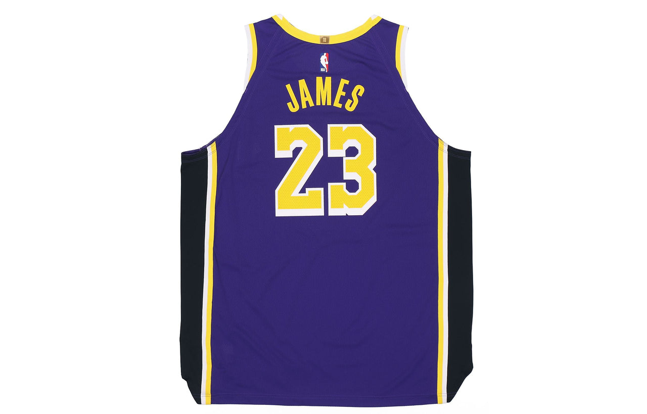 Nike NBA Authentic AU Player Edition Los Angeles Lakers LeBron James No. 23 Basketball Jersey/Vest Purple AJ5197-505