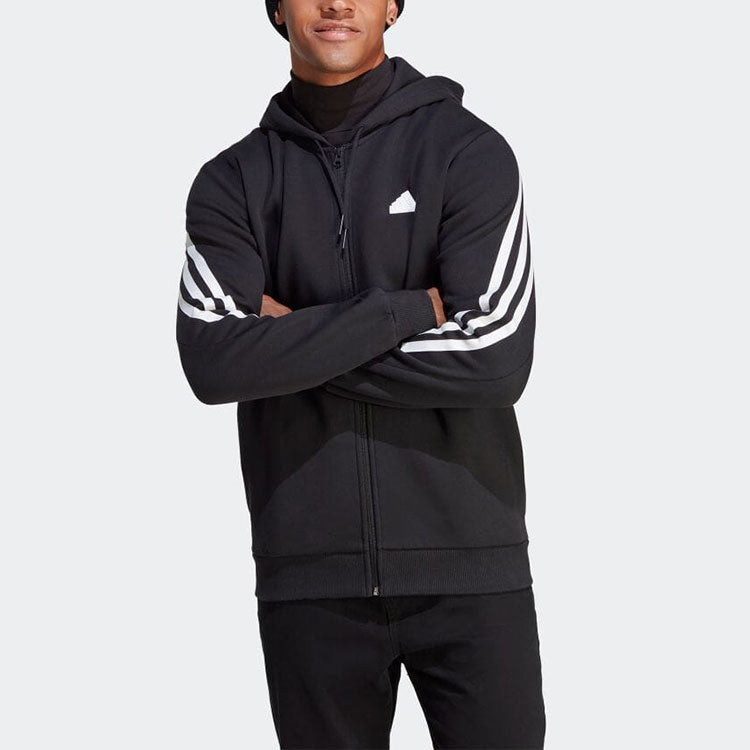 adidas Future Icons 3-Stripes Full-Zip Hoodie Jackets 'Black' IC6712