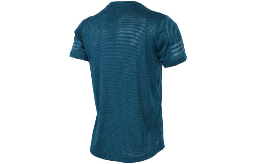 Men's adidas Solid Color Breathable Quick Dry Round Neck Short Sleeve Blue T-Shirt CE0862
