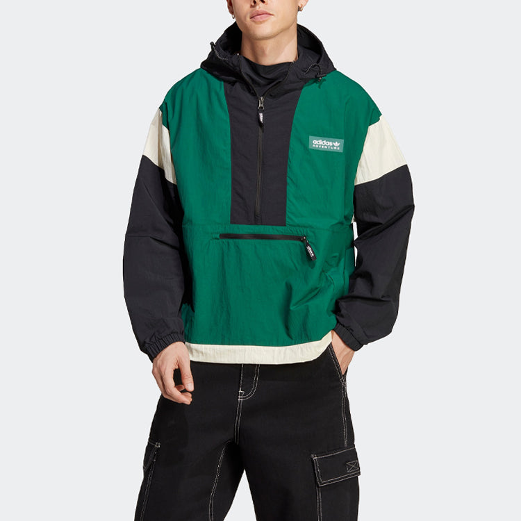 adidas originals Adventure Premium Windbreaker 'Dark Green Black' IC5640