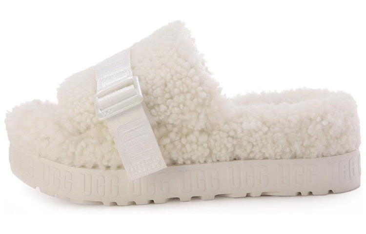 (WMNS) UGG Fluffita White Slippers 1113475-WHT