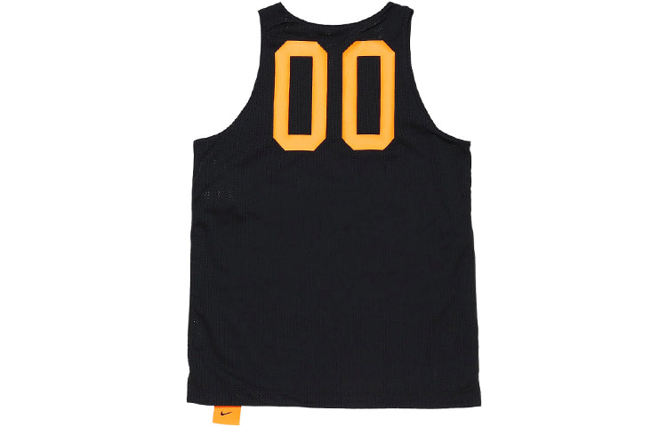 Men's Nike Sports Creative Printing Running Basketball Jersey/Vest Black DH6756-352