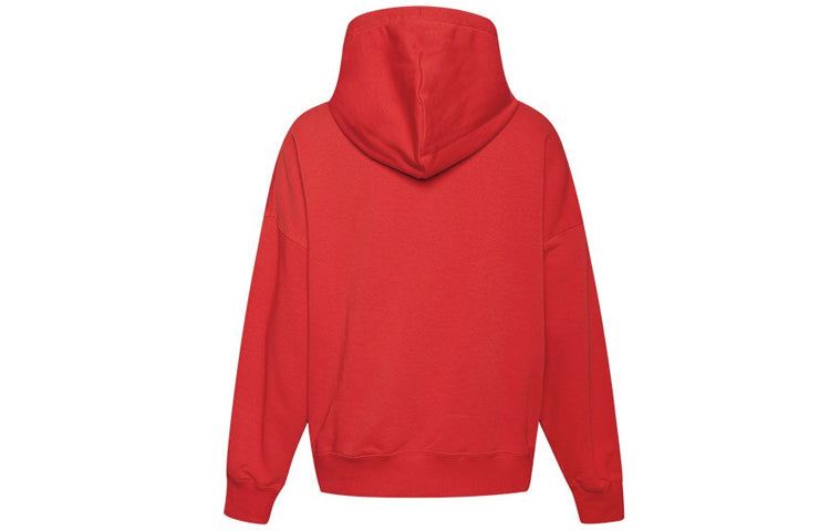 (WMNS) Converse Logo Printing hooded Drawstring Red 10020737-A02