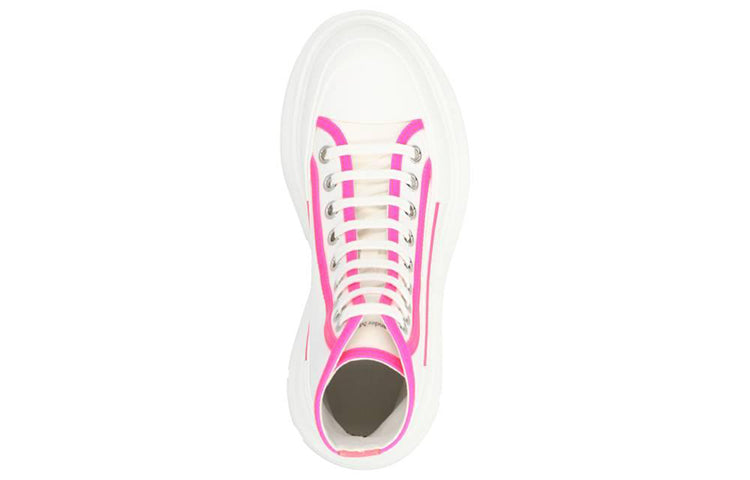 (WMNS) Alexander McQueen Tread Slick Lace-Up Boots 'White Pink' 697082W4MV59895