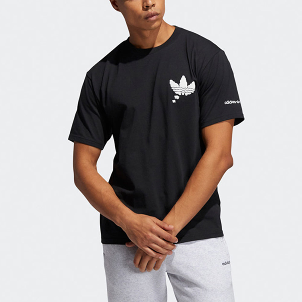 adidas originals clouds Logo Printing Sports Round Neck Short Sleeve Black H16233