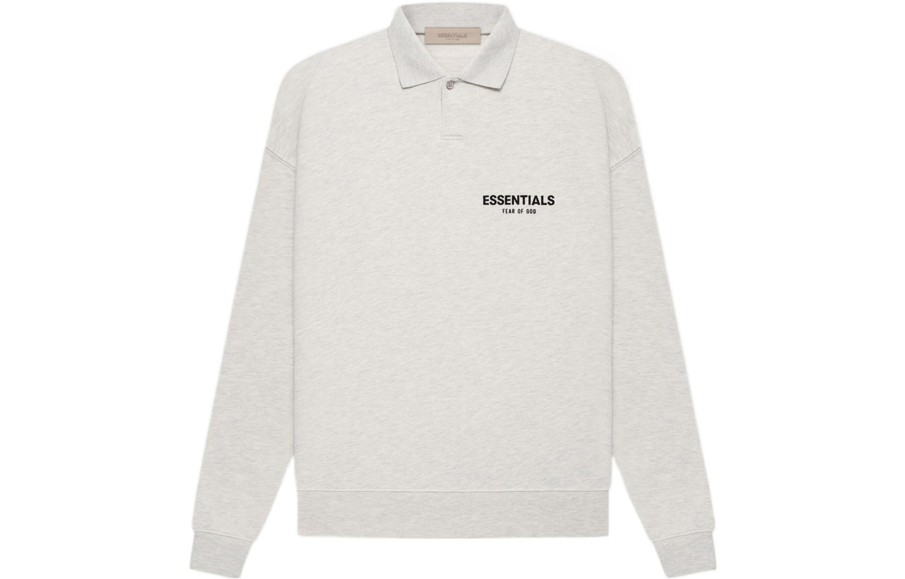 Fear of God Essentials SS22 Long Sleeve Polo Shirt 'Light Oatmeal' FOG-SS22-496