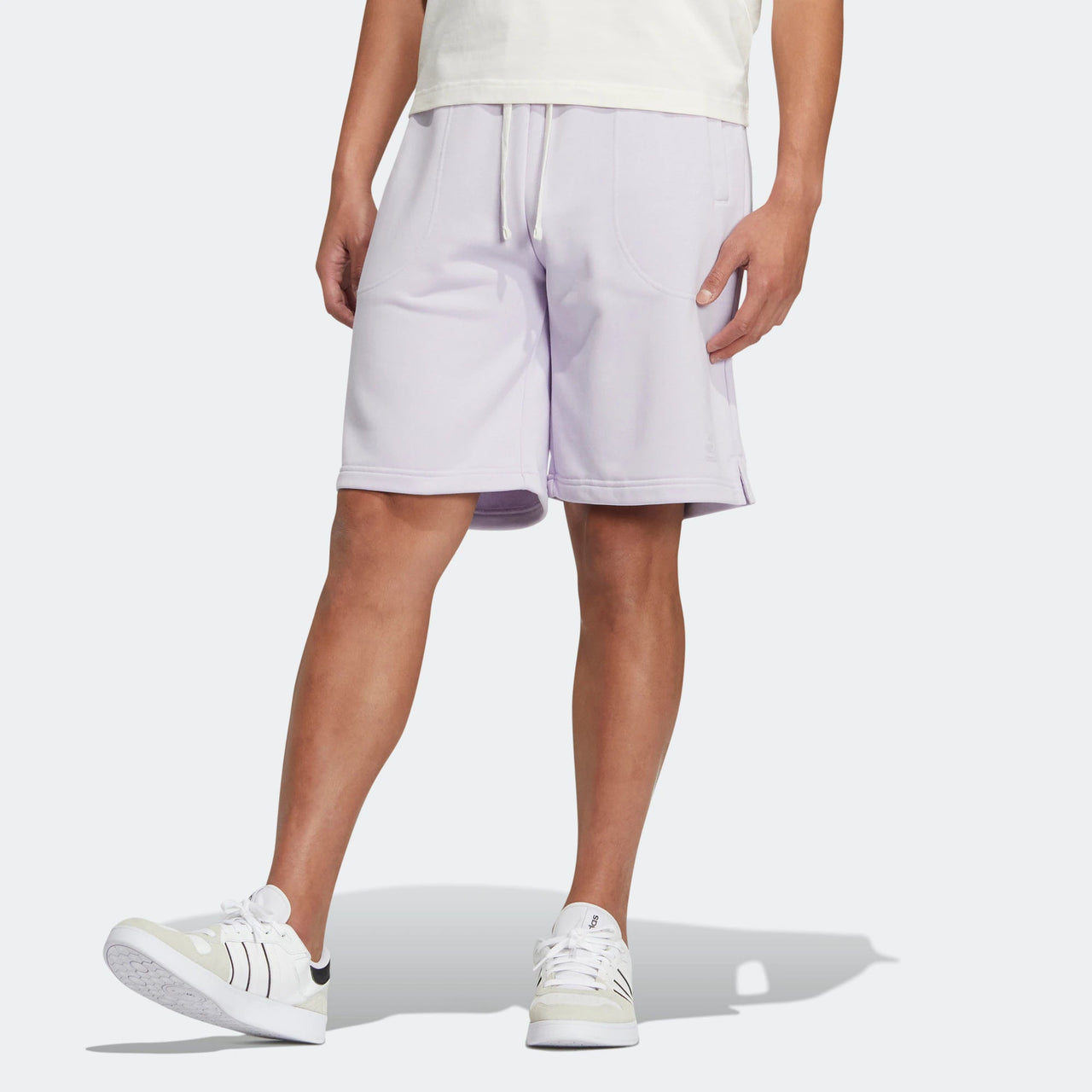 adidas neo Solid Color Lacing Casual Straight Shorts Unisex Purple HS6824