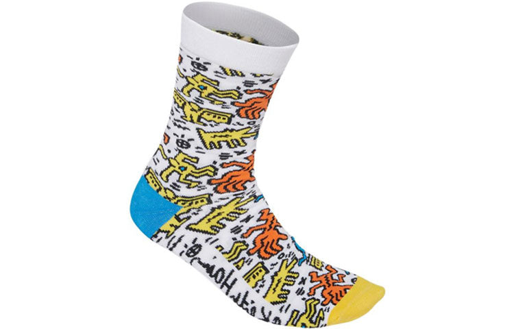 adidas neo x Crossover Graffiti Pattern Knit Sports Socks Unisex One Pair Multicolor HF0078