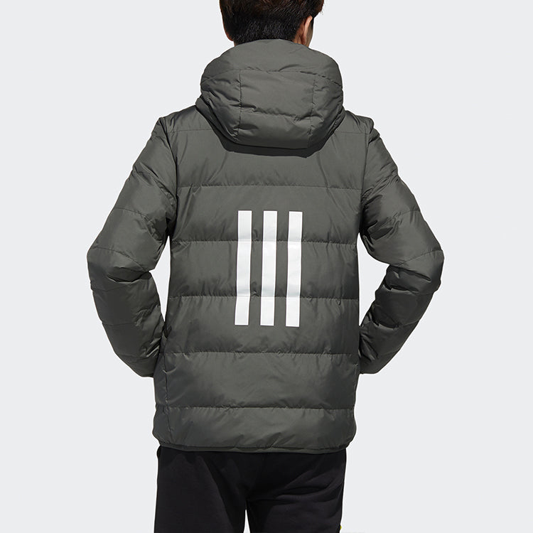 adidas neo M Trans Dwn Jkt Windproof Stay Warm Sports hooded down Jacket Brown GM2326
