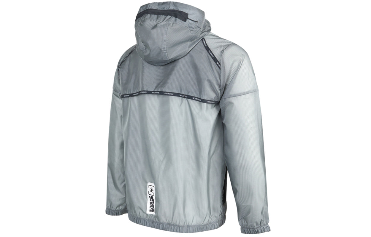 Nike Repel Wild Run Windrunner Casual Printing Running Sports Woven Jacket Gray DD5392-084
