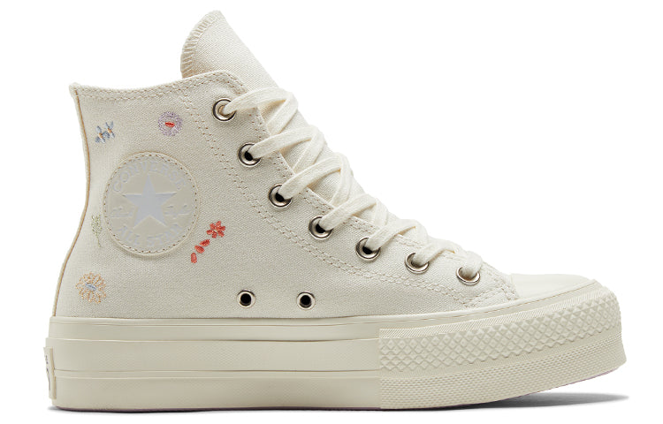 (WMNS) Converse Chuck Taylor All Star Lift Platform 'Embroidered Floral - Egret' A01586C