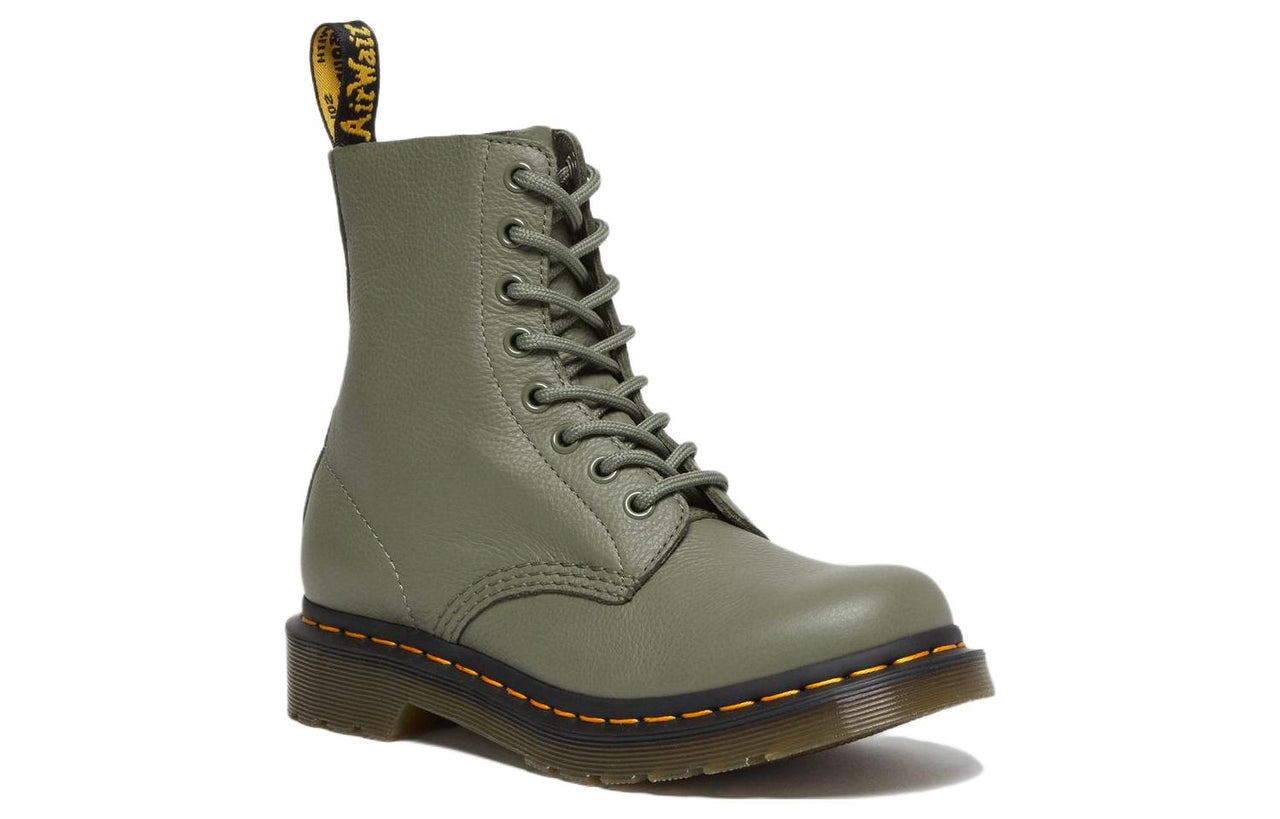 (WMNS) Dr. Martens 1460 Pascal Virginia Leather Boots 'Khaki Green' 27641384