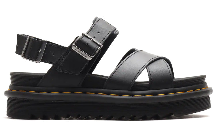 (WMNS) Dr.Martens Voss II Leather Strap Sandals 'Black' 26799001