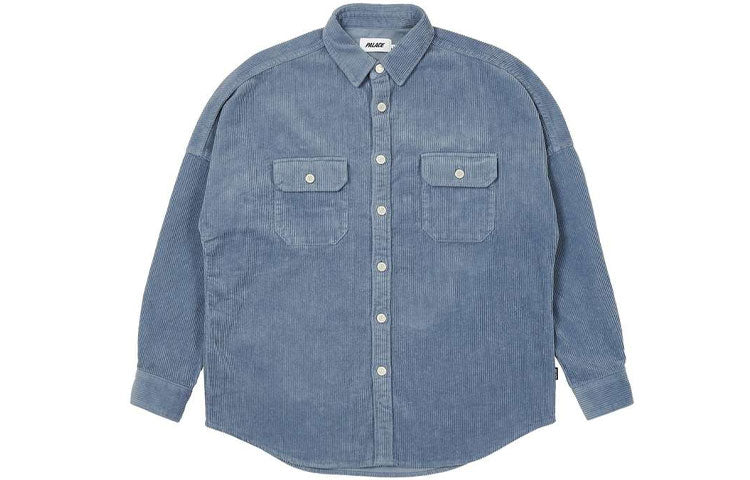Palace Washed Drop Shoulder Cord Shirt FW21 'Blue' P21SHT031