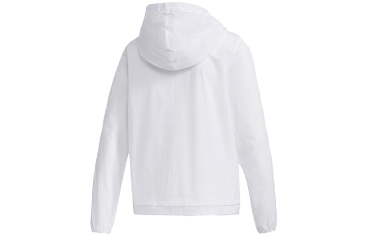 (WMNS) adidas Three Stripes Printing Hooded Jacket 'White Black' FM9257