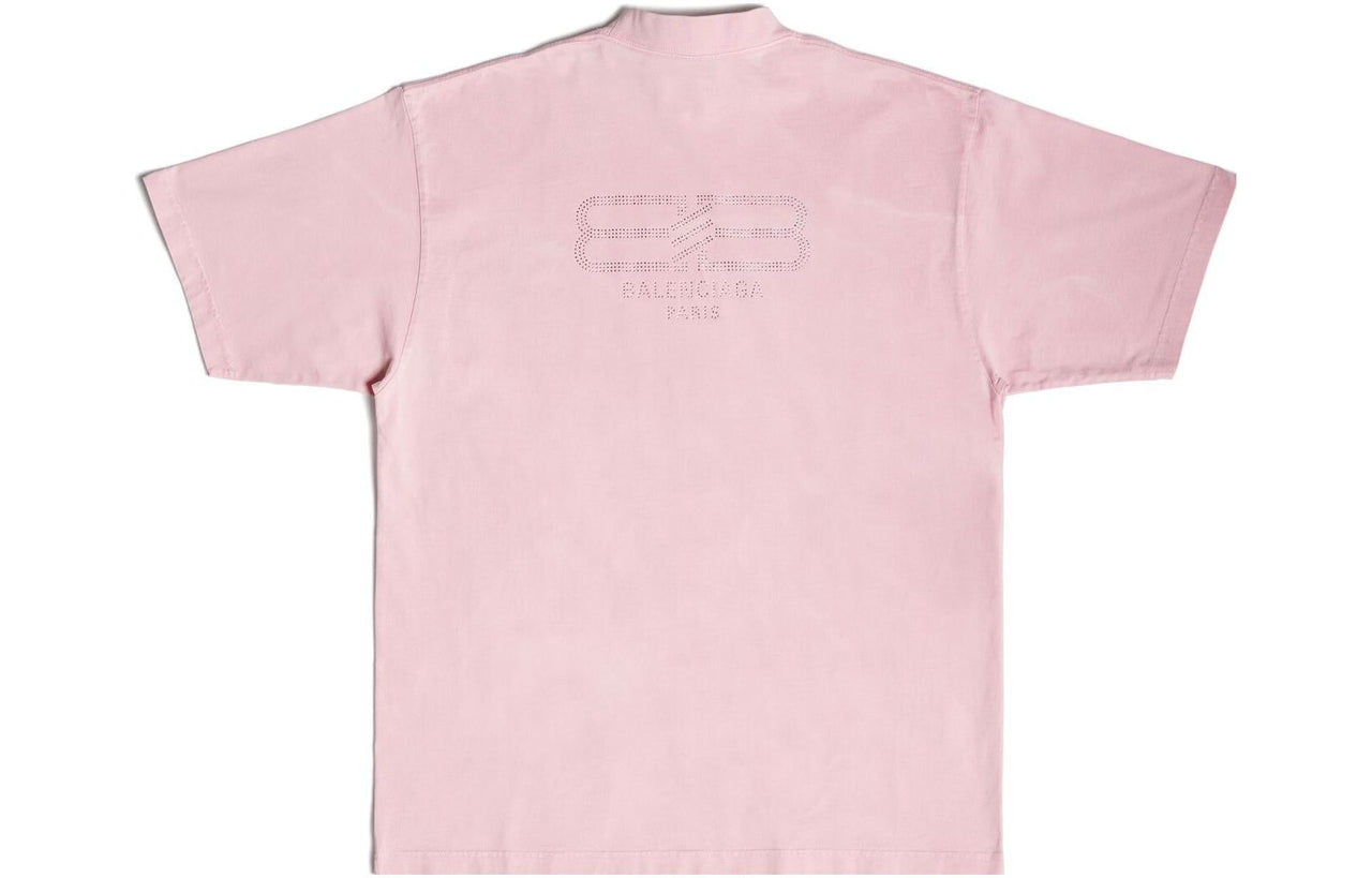 Balenciaga BB Paris Strass T-shirt Medium Fit 'Pink' 739784TOVU83167
