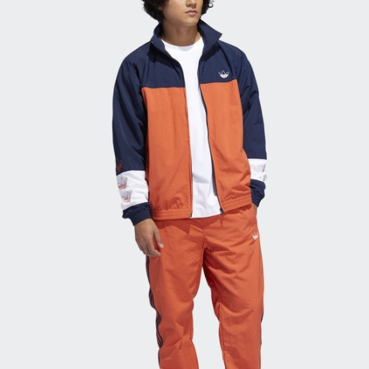 adidas originals Casual Cozy Stand Collar Jacket Blue Colorblock DV3117