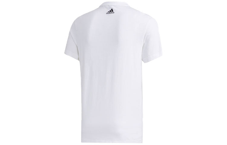 adidas M Gfx T Lng Box Contrasting Colors Logo Sports Round Neck Short Sleeve White GJ5110