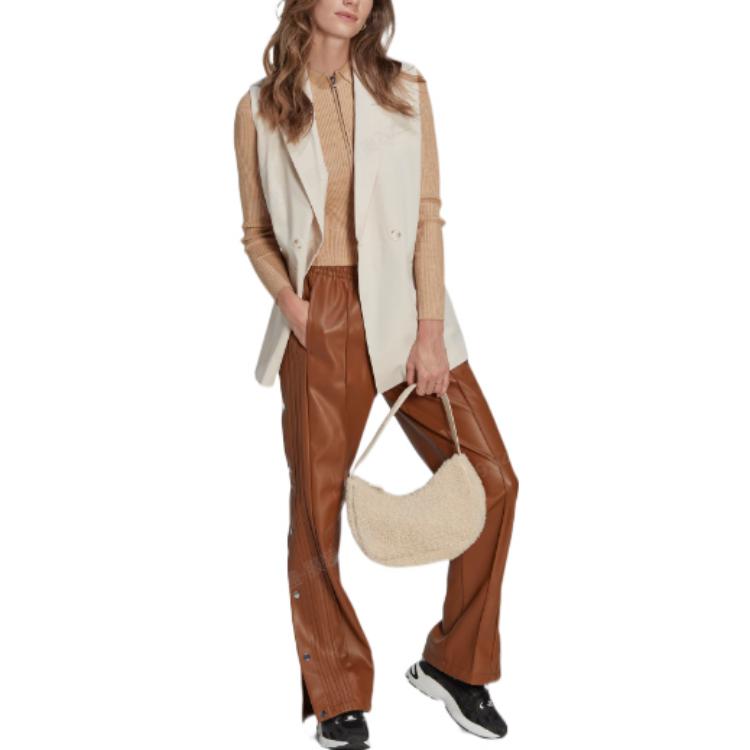 (WMNS) adidas Centre Stage Faux Leather Adibreak Pants 'Brown' II6098