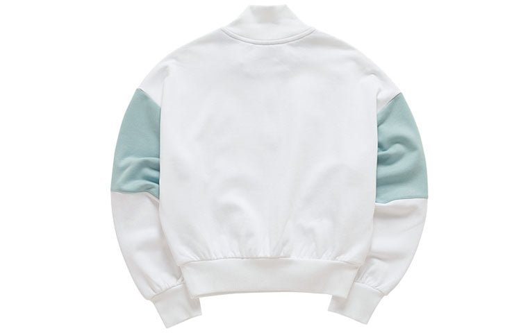 (WMNS) Fila Sports Contrasting Colors Stand Collar Pullover Half Zipper Hoodie White T11W043205F-WT