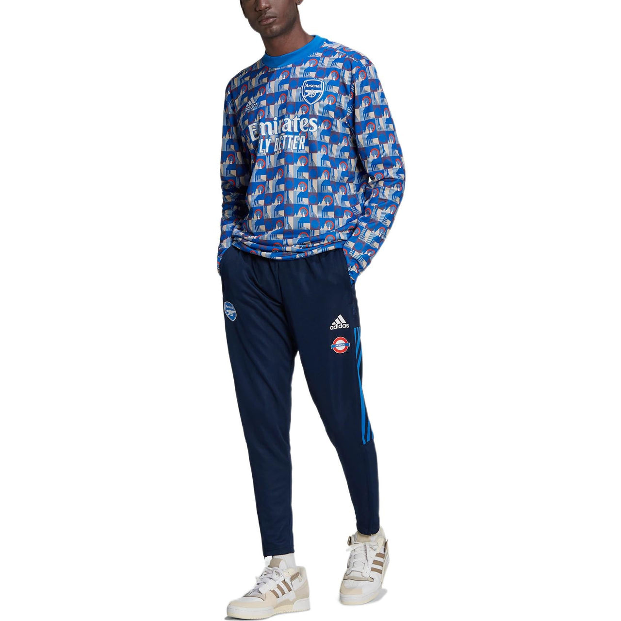 Men's adidas Logo Soccer/Football Sports Pants/Trousers/Joggers SW Fan Edition Arsenal Blue HG6235