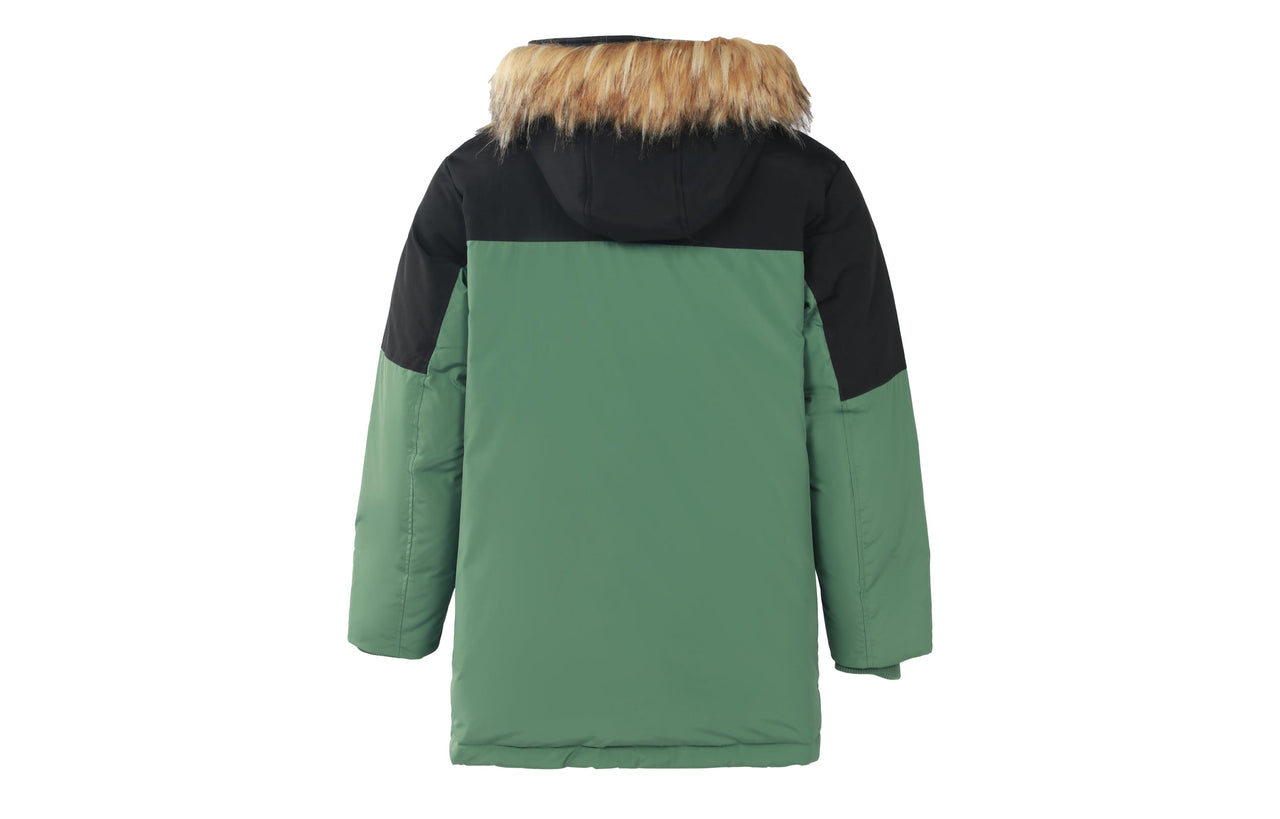 New Balance Color Block Down Jacket 'Green Black' AMJ23355-JD