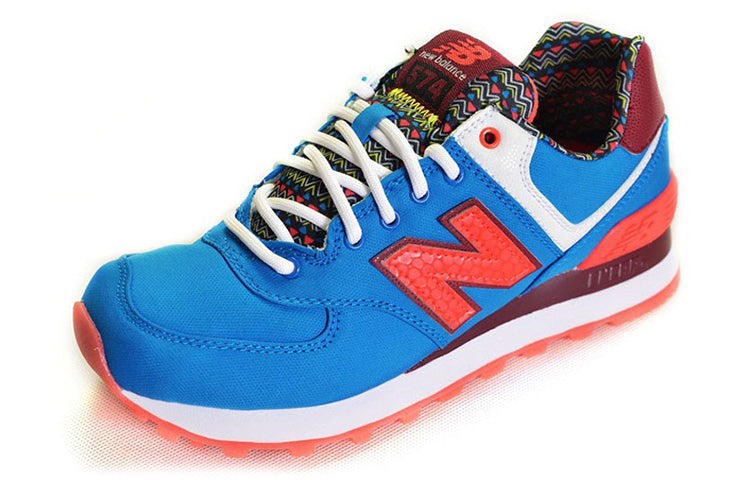 (WMNS) New Balance 574 Series Low Tops Blue Orange WL574SBE