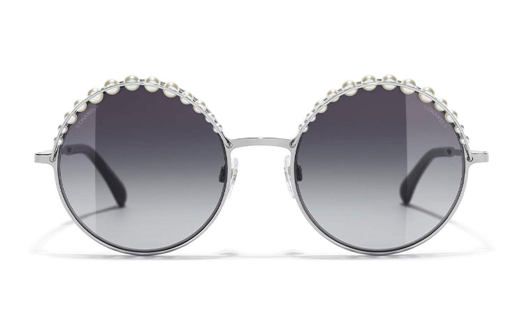 CHANEL Sunglasses Unisex Silver/Gradient Gray