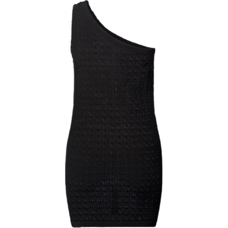 LOUIS VUITTON Asymmetrical Lace Knit Charm Dress
