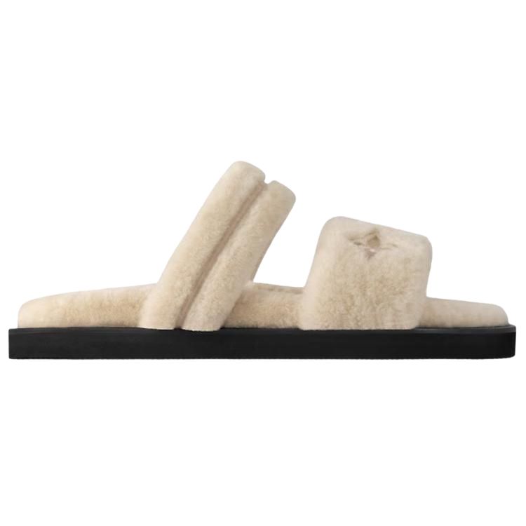 LOUIS VUITTON Sunset Painted Series Slide Slippers Women's Beige