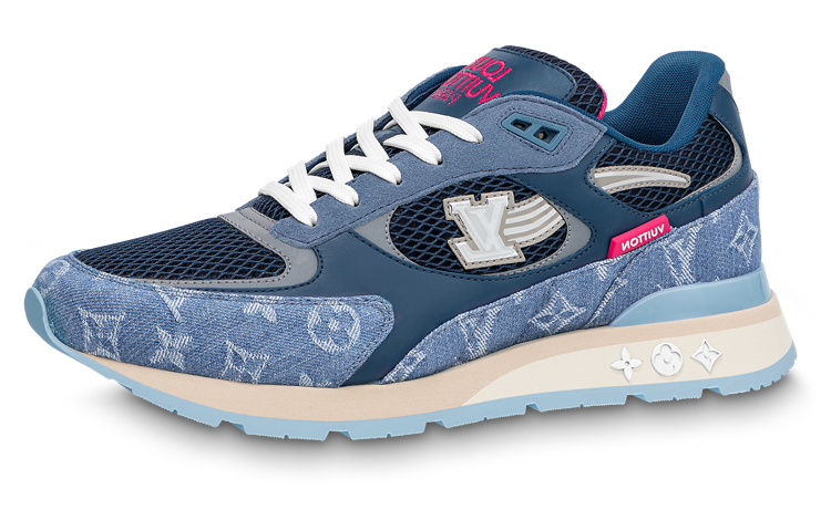 LOUIS VUITTON Run Away Sneakers 'Blue Monogram With Pink'
